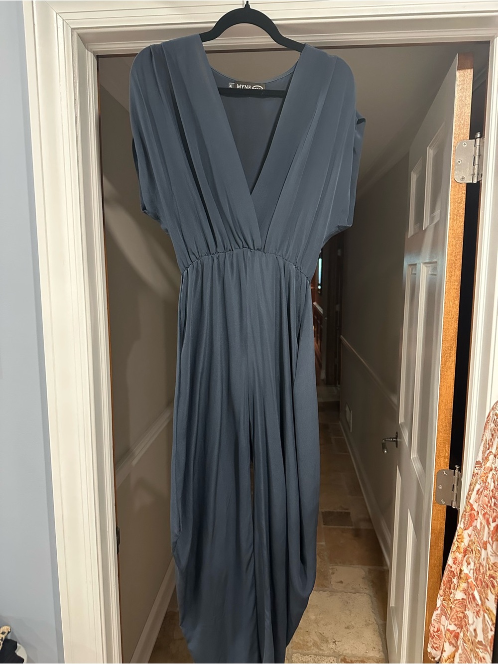 MYRA Bag Slate Blue V-Neck Maxi Jumpsuit